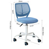 SoBuy FST64-BL Scaun de birou ergonomic, Fotoliu pivotant, Scaun de calculator cu înălțime reglabilă, Albastru