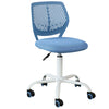 SoBuy FST64-BL Scaun de birou ergonomic, Fotoliu pivotant, Scaun de calculator cu înălțime reglabilă, Albastru