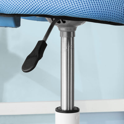 SoBuy FST64-BL Scaun de birou ergonomic, Fotoliu pivotant, Scaun de calculator cu înălțime reglabilă, Albastru