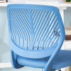 SoBuy FST64-BL Scaun de birou ergonomic, Fotoliu pivotant, Scaun de calculator cu înălțime reglabilă, Albastru