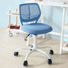 SoBuy FST64-BL Scaun de birou ergonomic, Fotoliu pivotant, Scaun de calculator cu înălțime reglabilă, Albastru