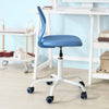 SoBuy FST64-BL Scaun de birou ergonomic, Fotoliu pivotant, Scaun de calculator cu înălțime reglabilă, Albastru