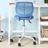 SoBuy FST64-BL Scaun de birou ergonomic, Fotoliu pivotant, Scaun de calculator cu înălțime reglabilă, Albastru