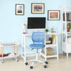 SoBuy FST64-BL Scaun de birou ergonomic, Fotoliu pivotant, Scaun de calculator cu înălțime reglabilă, Albastru