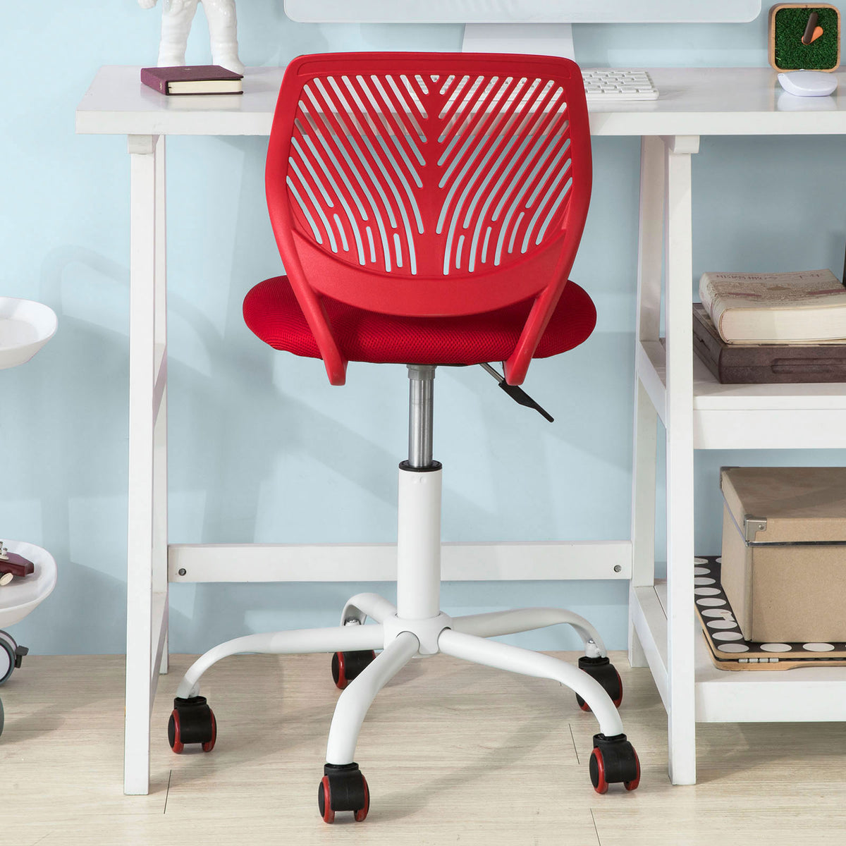 SoBuy FST64-R Scaun de birou ergonomic Scaun rotativ Scaun de calculator - Roșu