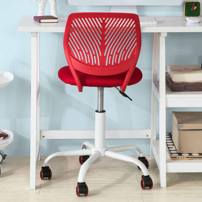 SoBuy FST64-R Scaun de birou ergonomic Scaun rotativ Scaun de calculator - Roșu