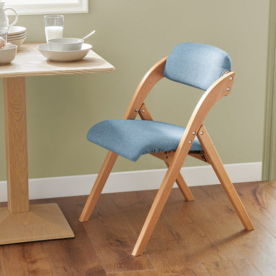 SoBuy FST92-BL Chaise Pliante Rembourrée en Bois – Bleu