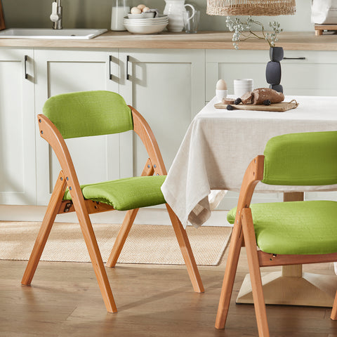 SoBuy Scaun pliabil, scaun de bucătărie cu scaun captusit și spătar, scaun pentru birou, FST92-GR