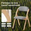 SoBuy FST92-N Scaun Pliant din Lemn Tapițat Ergonomic - Scaun de Bucătărie și de Birou Compact pentru Sufragerie sau Living, pentru Spații Mici, Gri Deschis