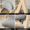 SoBuy FST92-N Scaun Pliant din Lemn Tapițat Ergonomic - Scaun de Bucătărie și de Birou Compact pentru Sufragerie sau Living, pentru Spații Mici, Gri Deschis