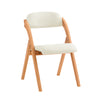 SoBuy FST92-W Scaun Pliant din Lemn Tapițat Ergonomic - Scaun de Bucătărie și de Birou Compact pentru Sufragerie sau Living, pentru Spații Mici, Alb