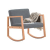 SoBuy FST93-HG Balansoar din Lemn de Fag, Fotoliu pentru Alăptat, Scaun Balansoar cu Cotiere, Rocking Chair
