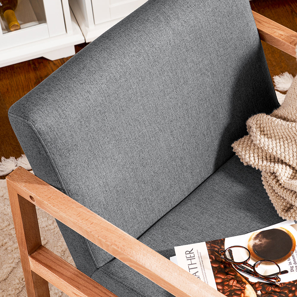 SoBuy FST93-HG Balansoar din Lemn de Fag, Fotoliu pentru Alăptat, Scaun Balansoar cu Cotiere, Rocking Chair