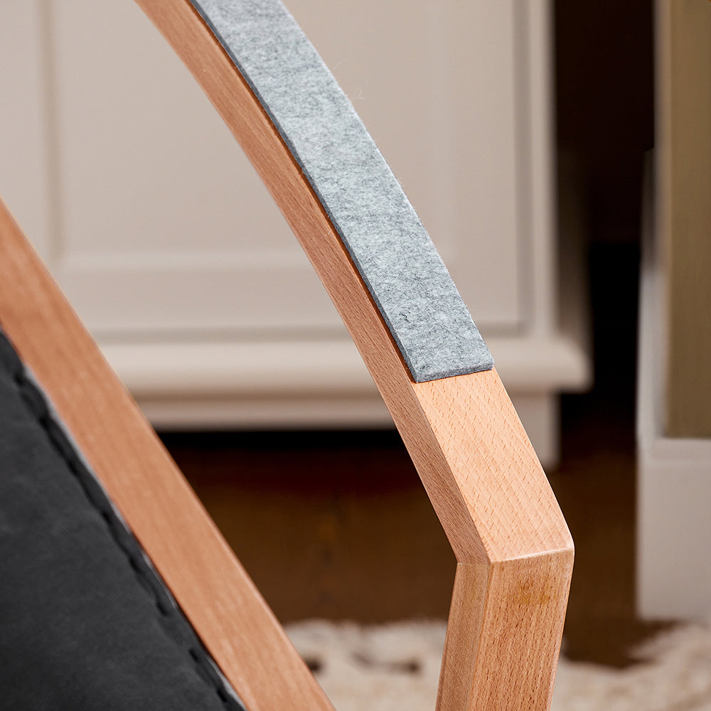 SoBuy FST93-HG Balansoar din Lemn de Fag, Fotoliu pentru Alăptat, Scaun Balansoar cu Cotiere, Rocking Chair