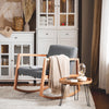 SoBuy FST93-HG Balansoar din Lemn de Fag, Fotoliu pentru Alăptat, Scaun Balansoar cu Cotiere, Rocking Chair