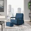 SoBuy FST99-B Fauteuil de Salon en Velours avec Repose-Pieds – Design Industriel Confortable – 59,5×67×78 cm, Bleu Nuit