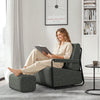 SoBuy FST99-DG Fauteuil Relax en Velours Gris avec Repose-Pieds Indépendant – Salon, Chambre, Bureau – 74×67×78 cm, Gris Foncé