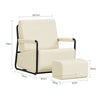 SoBuy FST99-MI Fauteuil Velours Confortable Design Industriel – Structure Métallique – 59×74×78 cm, Blanc Crème