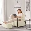 SoBuy FST99-MI Fauteuil Velours Confortable Design Industriel – Structure Métallique – 59×74×78 cm, Blanc Crème