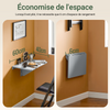 SoBuy FWT03-HG Masă Pliantă de Perete, Masă de Bucătărie Extensibilă, Birou Compact, Design care economisește spațiu, Ideală pentru Spații Mici, Bucătărie, Birou, Sufragerie, 60x40cm Gri