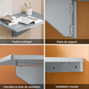 SoBuy FWT03-HG Masă Pliantă de Perete, Masă de Bucătărie Extensibilă, Birou Compact, Design care economisește spațiu, Ideală pentru Spații Mici, Bucătărie, Birou, Sufragerie, 60x40cm Gri