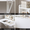 SoBuy FWT07-II-W Birou Masă Pliabilă de Perete cu Dulap de Perete Integrat, Masă de Bucătărie Pliabilă, Masă de Servit
