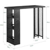 SoBuy FWT100-SCH Masă de bar design, masă de bistro cu 3 rafturi, masă înaltă de bucătărie cu efect de marmură