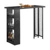 SoBuy FWT100-SCH Masă de bar design, masă de bistro cu 3 rafturi, masă înaltă de bucătărie cu efect de marmură