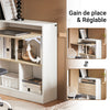 SoBuy FWT104-WN Birou Compact de Gaming cu Blat Pliabil și Spații de Depozitare Integrate, 81 kg, pentru Dormitor, Biroul de Acasă sau Studio – 70x57x85 cm, Alb și Natur