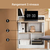 SoBuy FWT104-WN Birou Compact de Gaming cu Blat Pliabil și Spații de Depozitare Integrate, 81 kg, pentru Dormitor, Biroul de Acasă sau Studio – 70x57x85 cm, Alb și Natur