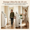 SoBuy FWT105-W Birou Pliabil, Birou Multifuncțional cu Rafturi de Depozitare și 1 Cutie de Depozitare cu Roți