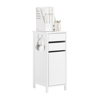 SoBuy FWT108-W Caisson de Bureau, Organiseur Bureau, Bout de Canapé, Table de Chevet, Armoire Rangement à 2 Tiroirs et 1 Port