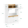 Prévente SoBuy FWT109-WN Bureau pliant gain de place 63 cm avec 2 tiroirs et étagères – Blanc et bois