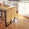 SoBuy FWT113-N Table à Manger Pliante et Extensible pour 2-8, 65x(110-200) x76cm | Table de cuisine gain de place, plateau effet bois stable et cadre métal, pour cuisine, salle à manger et bureau