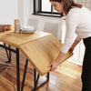 SoBuy FWT113-N Table à Manger Pliante et Extensible pour 2-8, 65x(110-200) x76cm | Table de cuisine gain de place, plateau effet bois stable et cadre métal, pour cuisine, salle à manger et bureau