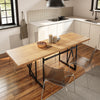 SoBuy FWT113-N Table à Manger Pliante et Extensible pour 2-8, 65x(110-200) x76cm | Table de cuisine gain de place, plateau effet bois stable et cadre métal, pour cuisine, salle à manger et bureau