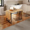 SoBuy FWT113-N Table à Manger Pliante et Extensible pour 2-8, 65x(110-200) x76cm | Table de cuisine gain de place, plateau effet bois stable et cadre métal, pour cuisine, salle à manger et bureau