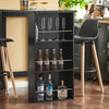 SoBuy Negru Bar Bar Counter Peninsula Bucătărie neagră cu rafturi FWT17-Shoesls