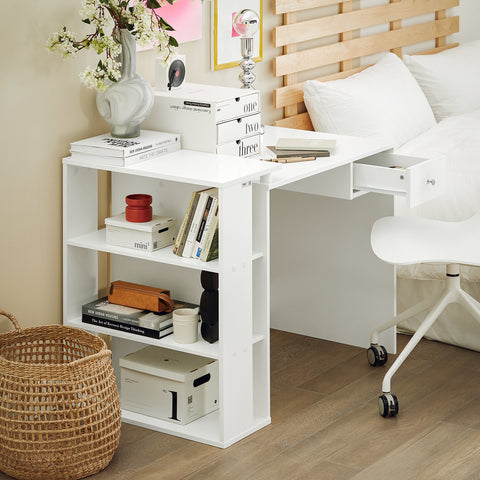 SoBuy Birou alb de birou alb cu bibliotecă FWT35-W