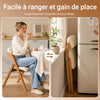SoBuy FST92-W Scaun Pliant din Lemn Tapițat Ergonomic - Scaun de Bucătărie și de Birou Compact pentru Sufragerie sau Living, pentru Spații Mici, Alb