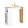 SoBuy FWT99-WN Masă de bar, Masă înaltă de bar, Masă de bucătărie, Masă de dining, Masă de bistro, Masă tip bar cu 1 ușă și suport pentru pahare