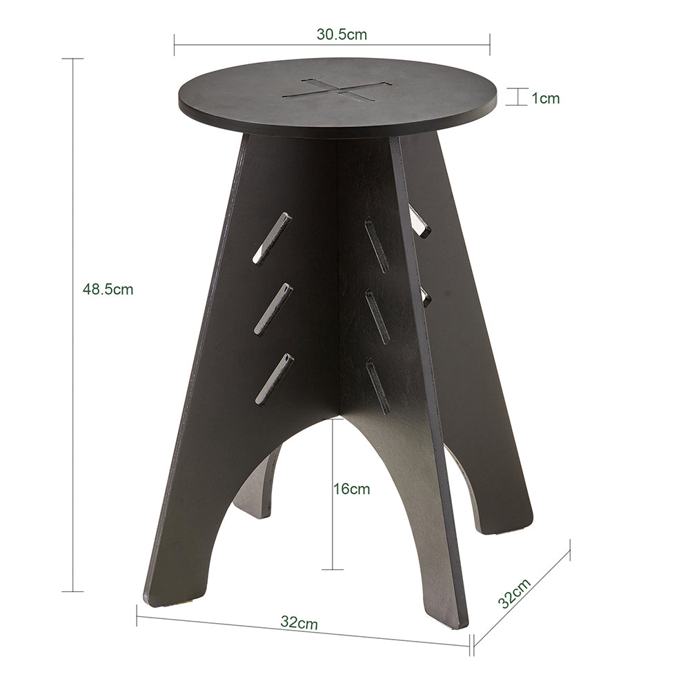 SoBuy HFBT01-K-SCH  Table d'appoint Ronde en Bois Table Basse Ronde Table de Nuit Table de Chevet Bouts de Canapé Marron en Tenons et Mortaises, Noir