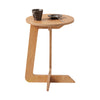SoBuy HFBT02-N Măsuță Rotundă din Lemn, Măsuță de Cafea Rotundă, Noptieră, Măsuță Laterală, Formă de C, Îmbinări Tenon și Mortise
