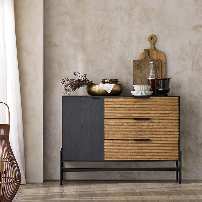 SoBuy HFSB02-SCH Comodă, Bufet, Dulap de Depozitare, 114x40x83cm