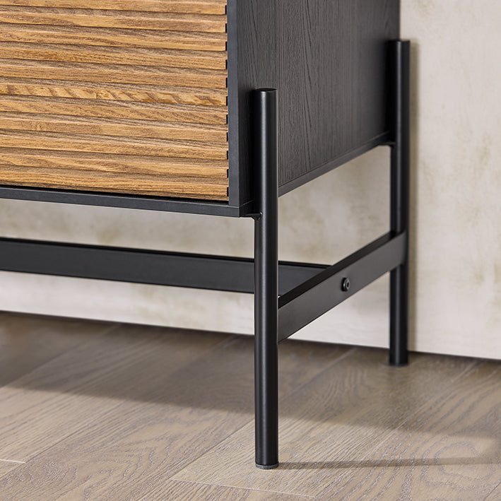 SoBuy HFSB04-SCH Comodă bufet Dulap de depozitare 92 x 40 x 119 cm, Negru natural