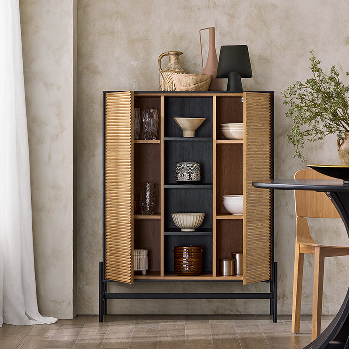 SoBuy HFSB04-SCH Comodă bufet Dulap de depozitare 92 x 40 x 119 cm, Negru natural