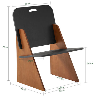 SoBuy HFST03-SCH Scaun de design din lemn confortabil ergonomic, fotoliu pentru living, scaun de bucătărie cu îmbinări tip tenon și morteză