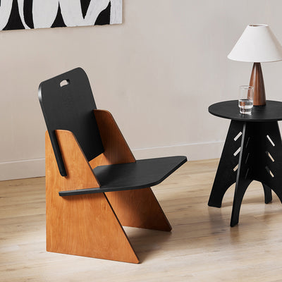 SoBuy HFST03-SCH Scaun de design din lemn confortabil ergonomic, fotoliu pentru living, scaun de bucătărie cu îmbinări tip tenon și morteză