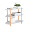 SoBuy HSTR01-H-HG Bibliotecă cu 3 Nivele, Raft de Depozitare, Etajeră de sine stătătoare din Lemn cu 3 Etaje, Masă de Intrare, Masă Consolă pentru Sufragerie, Birou, Dormitor, 100x33x88cm, Gri
