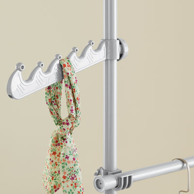 SoBuy KLS03-II-HG Suport telescopic robust pentru haine – Dulap deschis reglabil cu bare pentru dormitor/dressing, Gri
